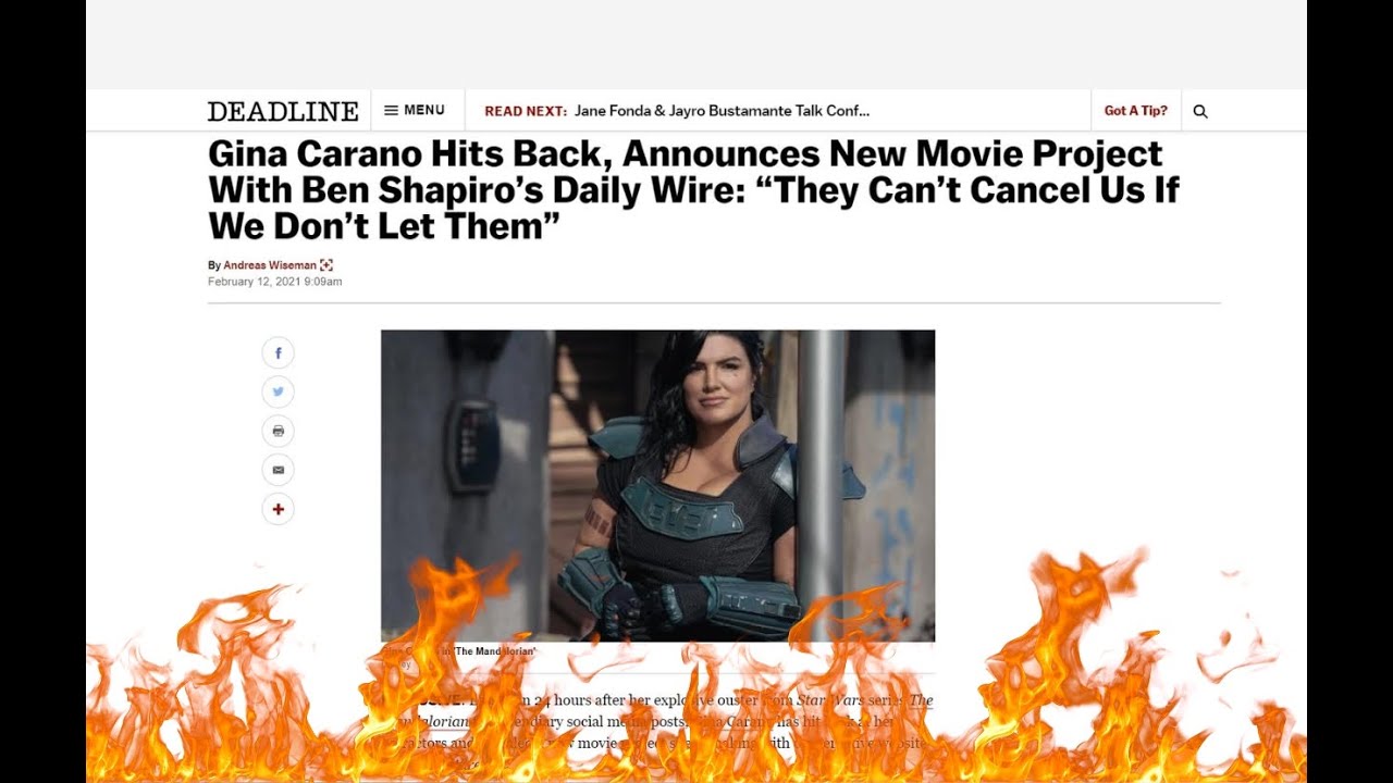 Gina Carano Fights Back With New Film Deal Cancel Culture Cancelled 