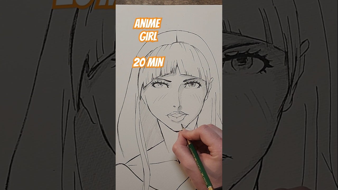 Anime Girl Sketch 20 Minute✨️✏️