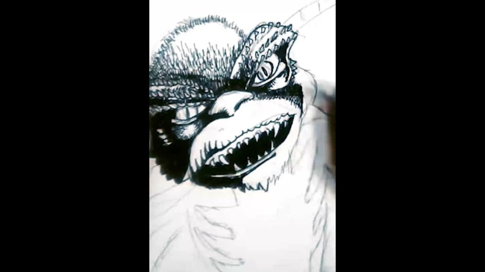 Drawing Stripe from Gremlins (1984)