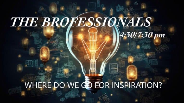 THE BROFESSIONALS:  WHERE DO WE GO FOR INSPIRATION?