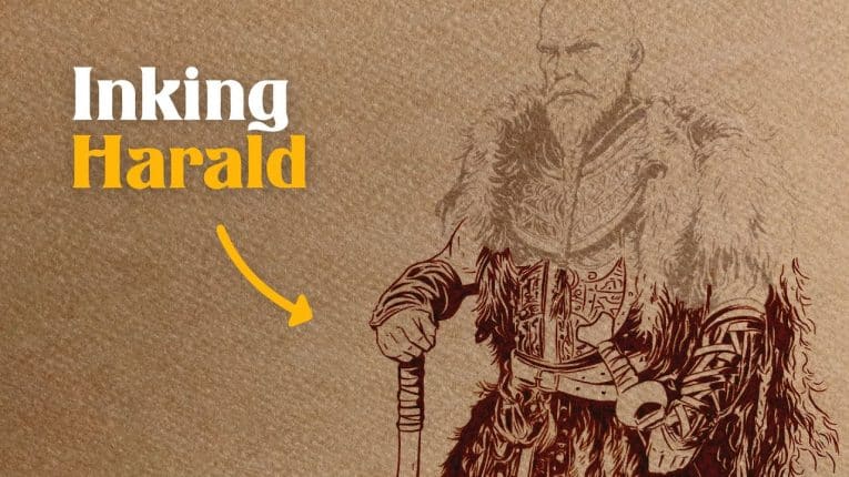Inking my NORSE WARRIOR Character for The Lucent – Tempest Born